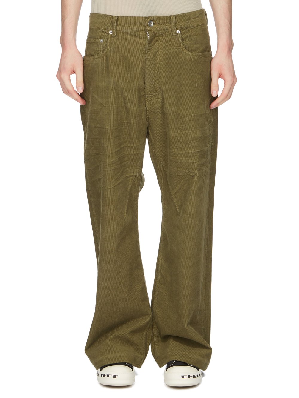 DRKSHDW FW23 LUXOR GETH JEANS IN PALE GREEN COTTON CORDUROY