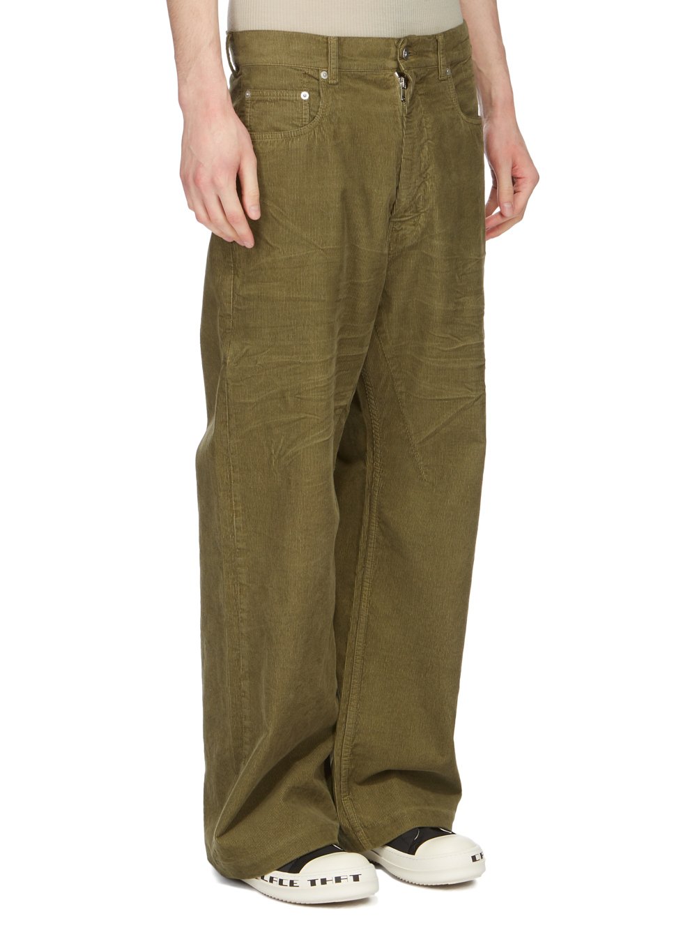 DRKSHDW FW23 LUXOR GETH JEANS IN PALE GREEN COTTON CORDUROY