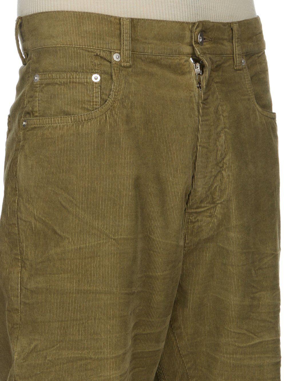 DRKSHDW FW23 LUXOR GETH JEANS IN PALE GREEN COTTON CORDUROY