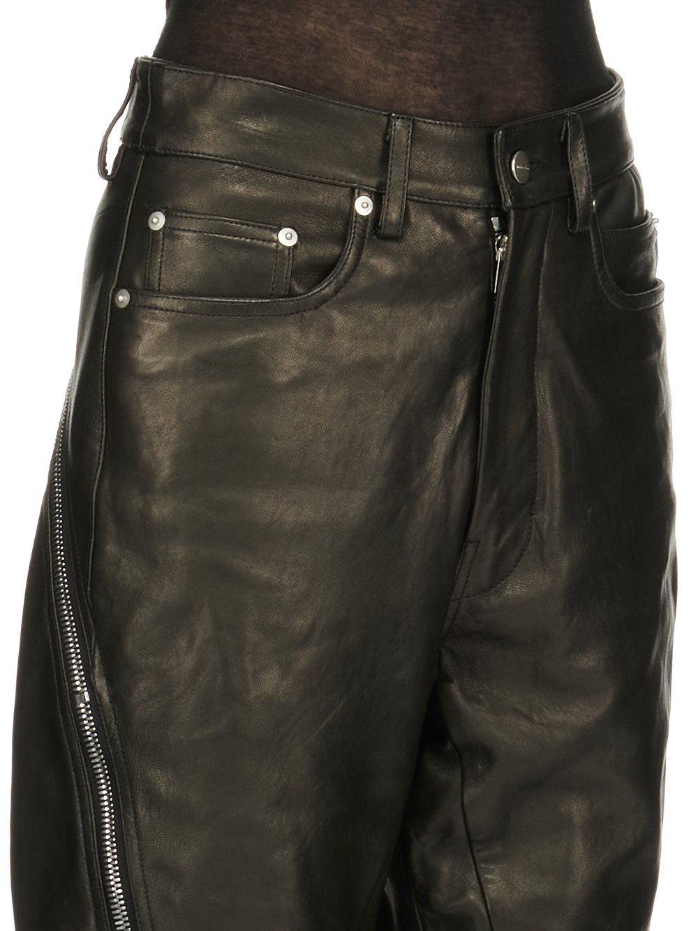 RICK OWENS FW23 LUXOR BOLAN BANANA IN BLACK VEG NAPPA LAMB LEATHER