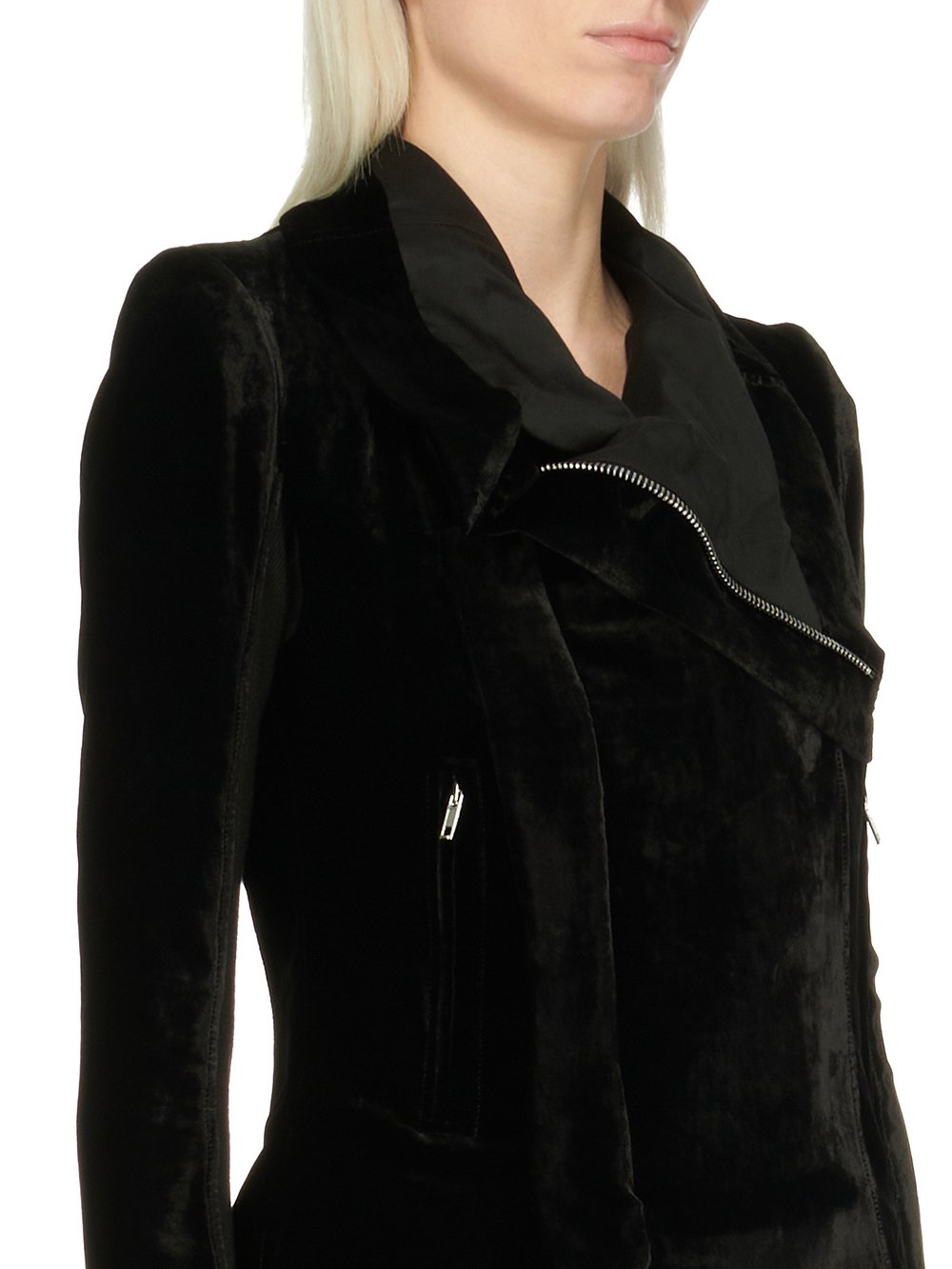 RICK OWENS FW23 LUXOR CLASSIC BIKER IN BLACK VELVET