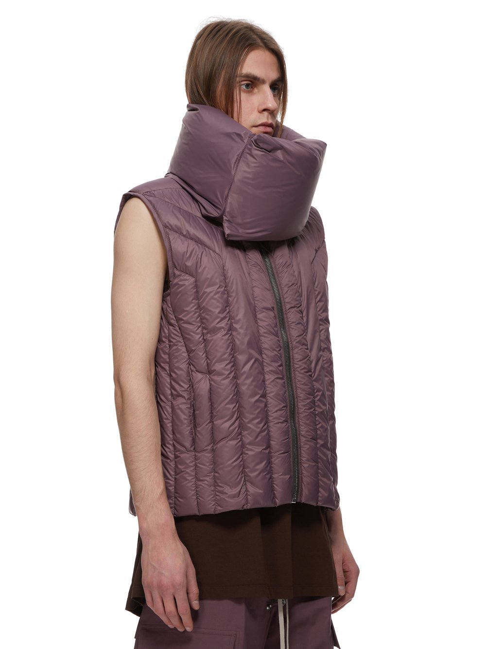 RICK OWENS FW23 LUXOR VEST LINER IN AMETHYST RECYCLED NYLON