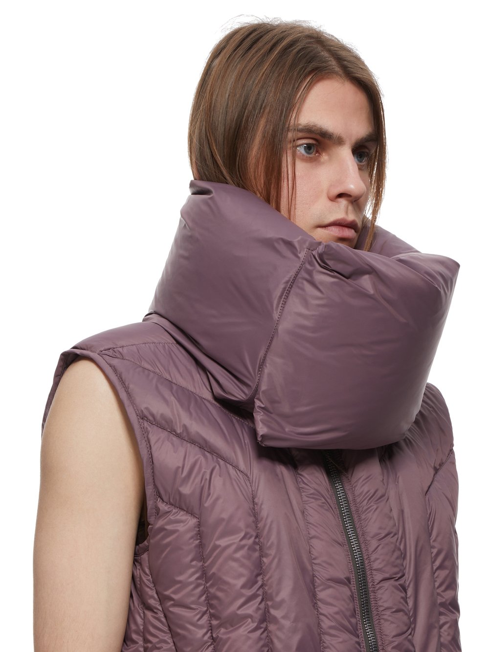 RICK OWENS FW23 LUXOR VEST LINER IN AMETHYST RECYCLED NYLON