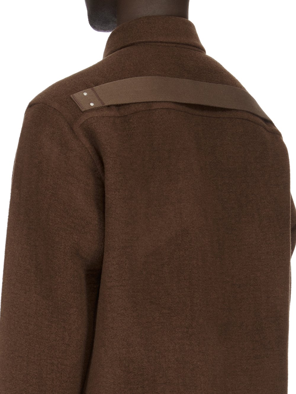 RICK OWENS FW23 LUXOR OUTERSHIRT IN BROWN DOUBLE CASHMERE