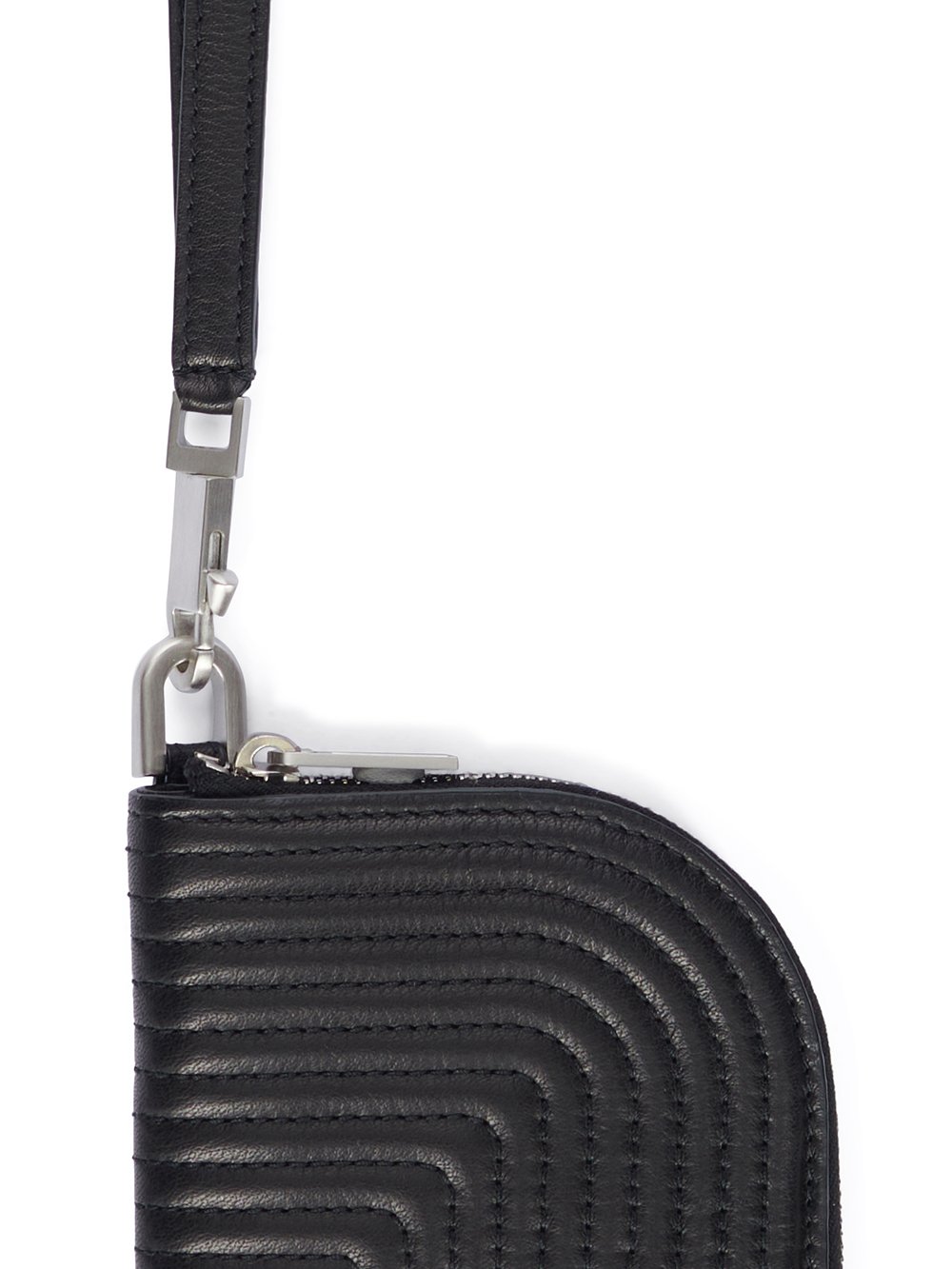 RICK OWENS FW23 LUXOR NECKWALLET IN BLACK SOFT GRAIN COW LEATHER