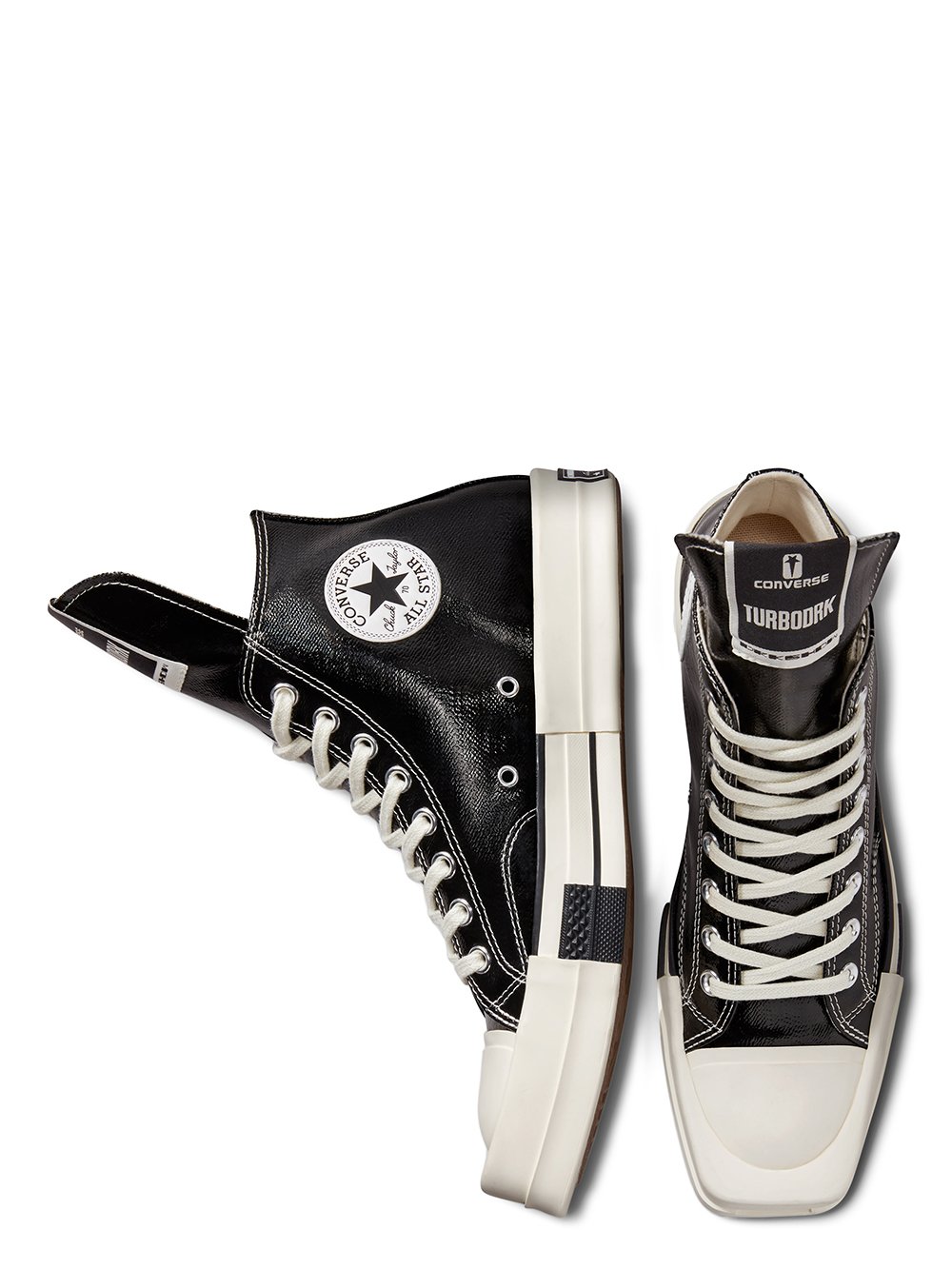 CONVERSE X DRKSHDW TURBODRK HI IN BLACK AND WHITE