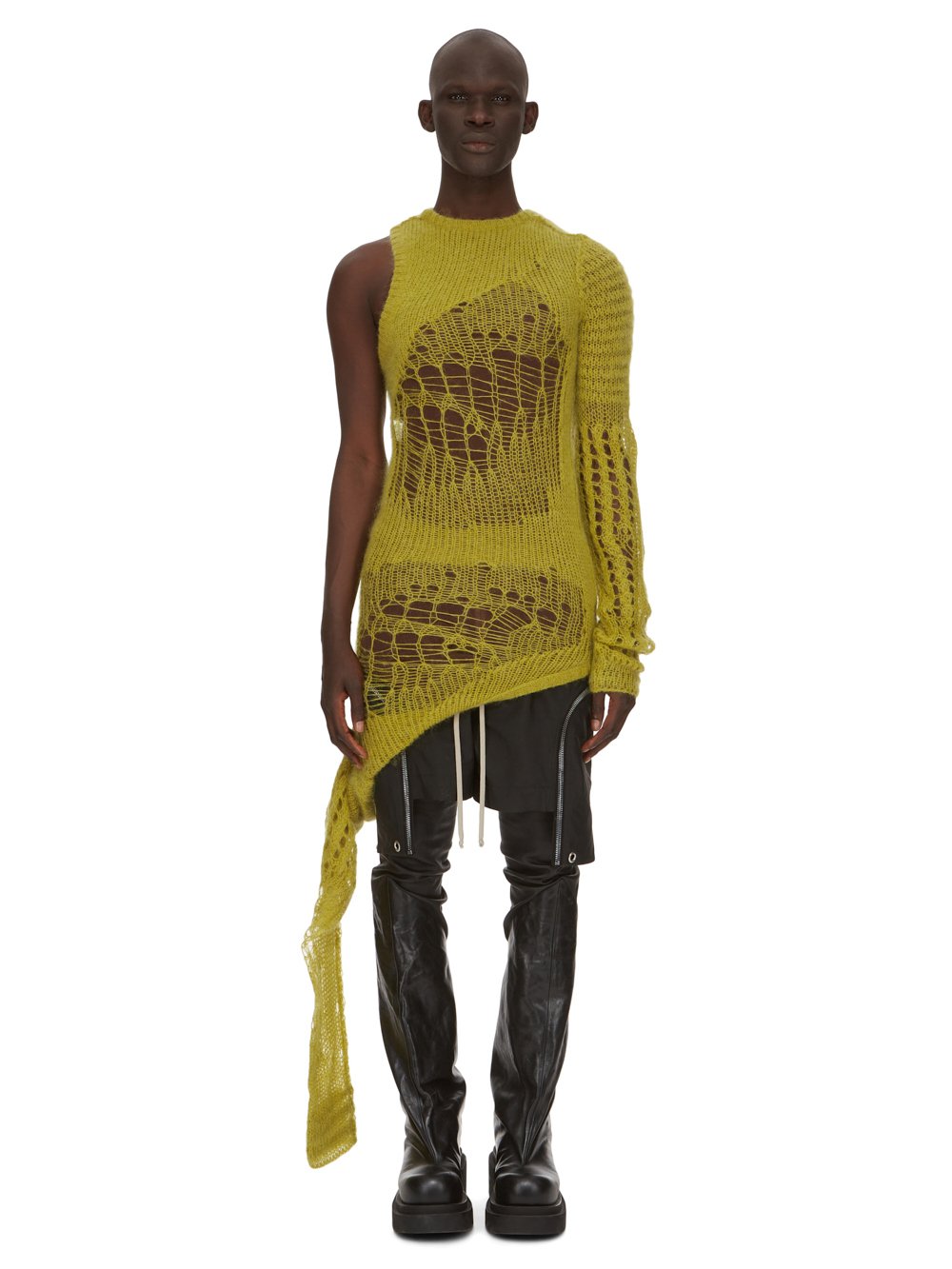 RICK OWENS FW23 LUXOR SPIDER BANANA IN SPIDER KNIT