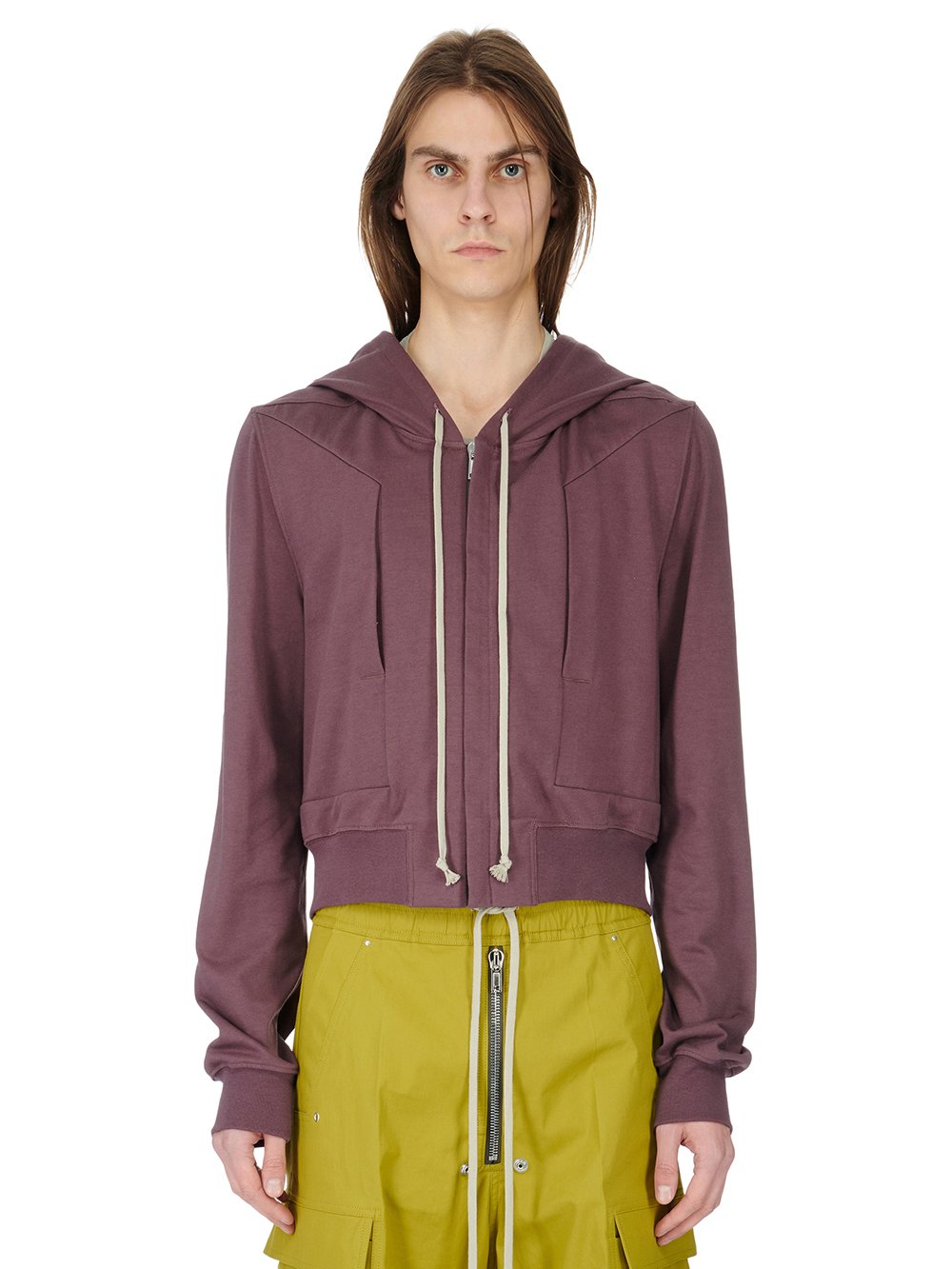 RICK OWENS FW23 LUXOR EDFU HOODED JKT IN AMETHYST HEAVY JERSEY