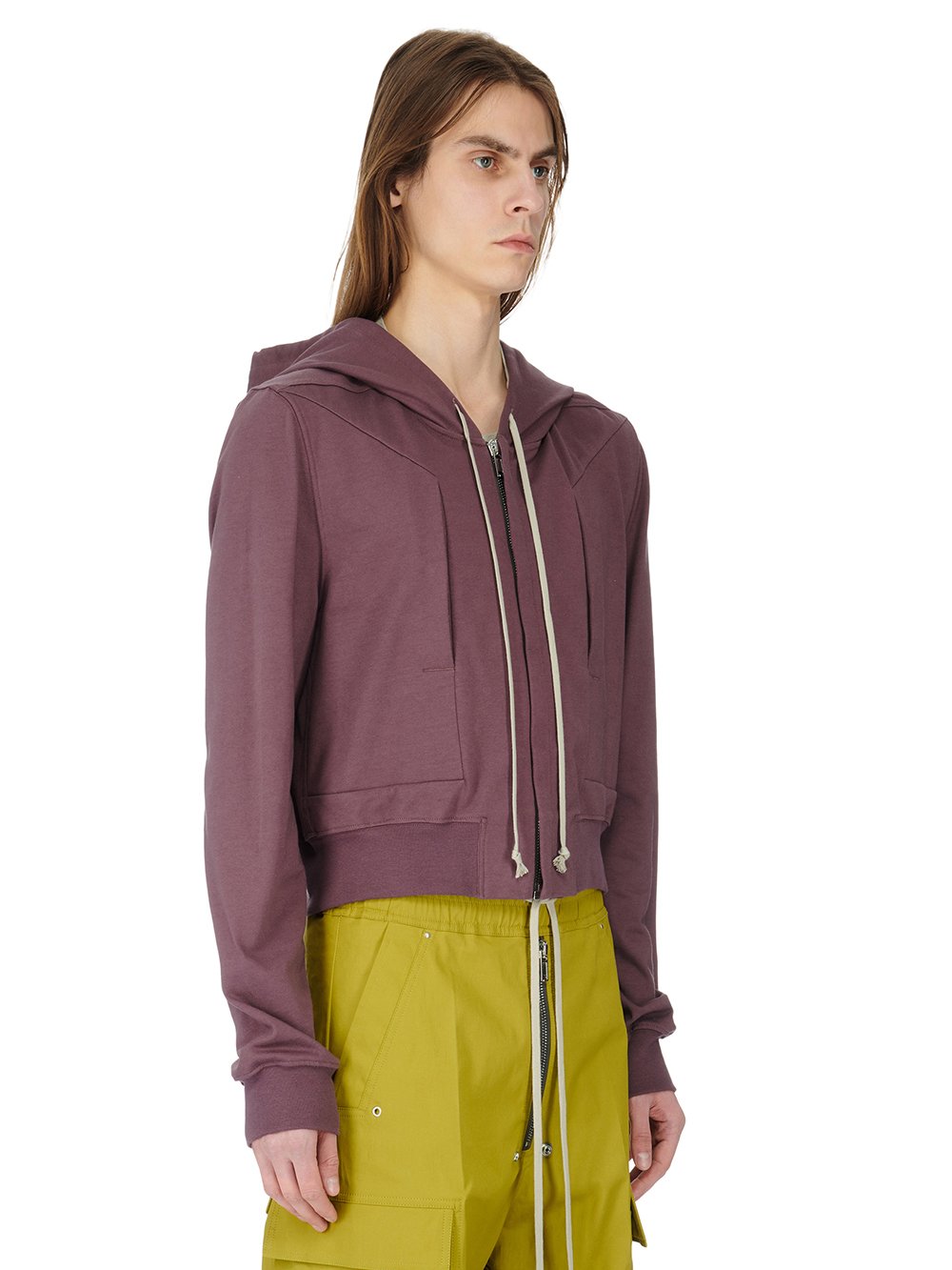 RICK OWENS FW23 LUXOR EDFU HOODED JKT IN AMETHYST HEAVY JERSEY