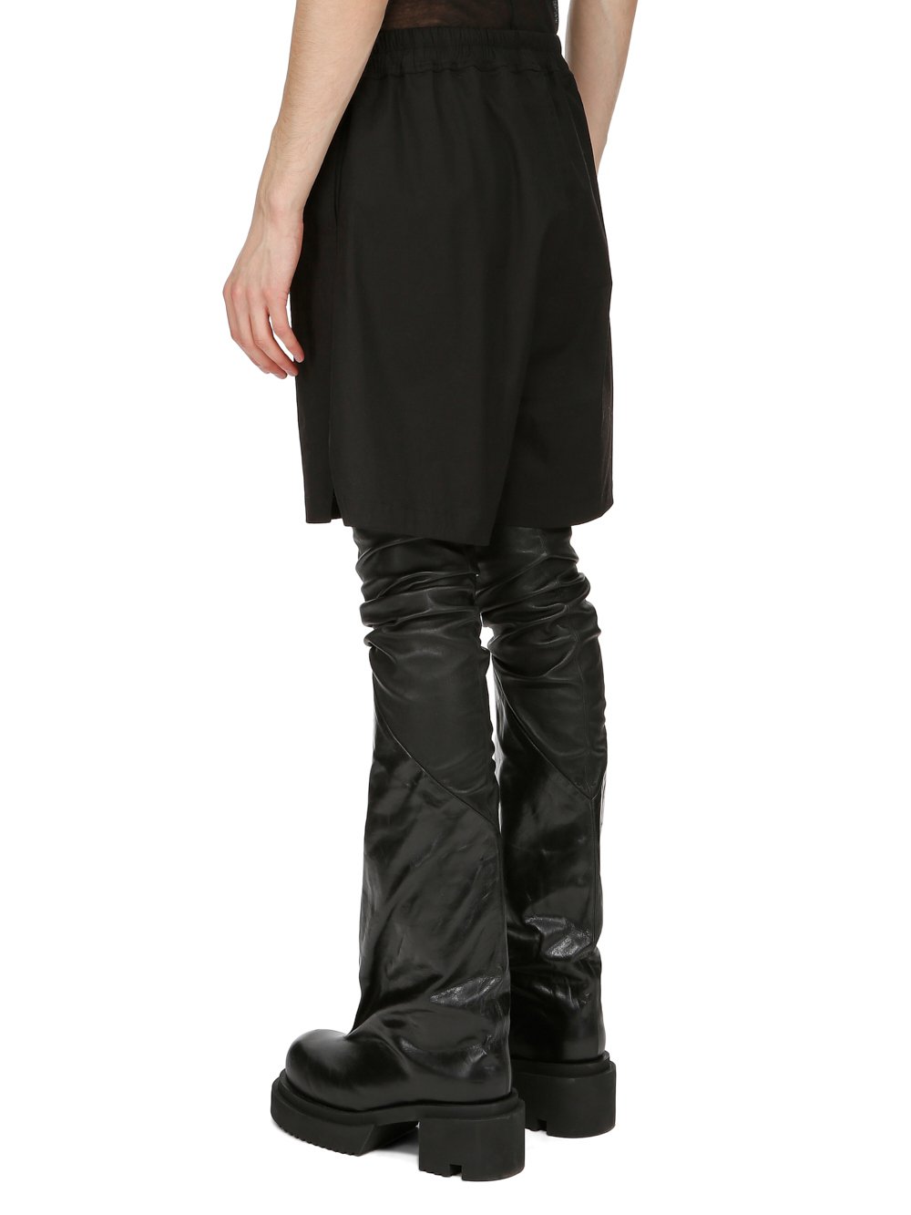 RICK OWENS FW23 LUXOR BOXERS IN BLACK HEAVY COTTON POPLIN