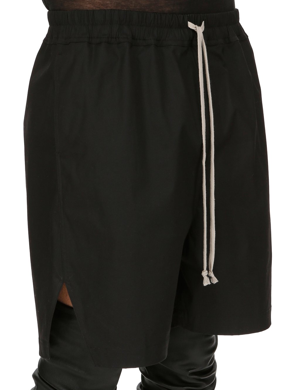 RICK OWENS FW23 LUXOR BOXERS IN BLACK HEAVY COTTON POPLIN