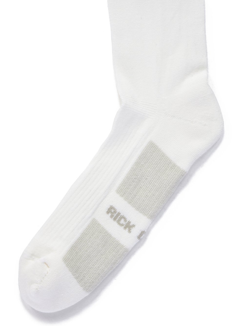 RICK OWENS FW23 LUXOR GLITTER SOCKS IN MILK ND PEARL COTTON KNIT