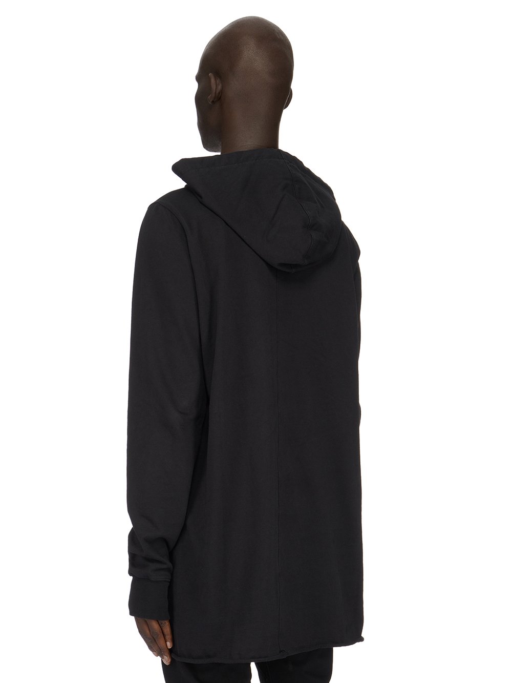 DRKSHDW FW23 LUXOR PULLOVER HOODIE IN BLACK COMPACT HEAVY COTTON JERSEY