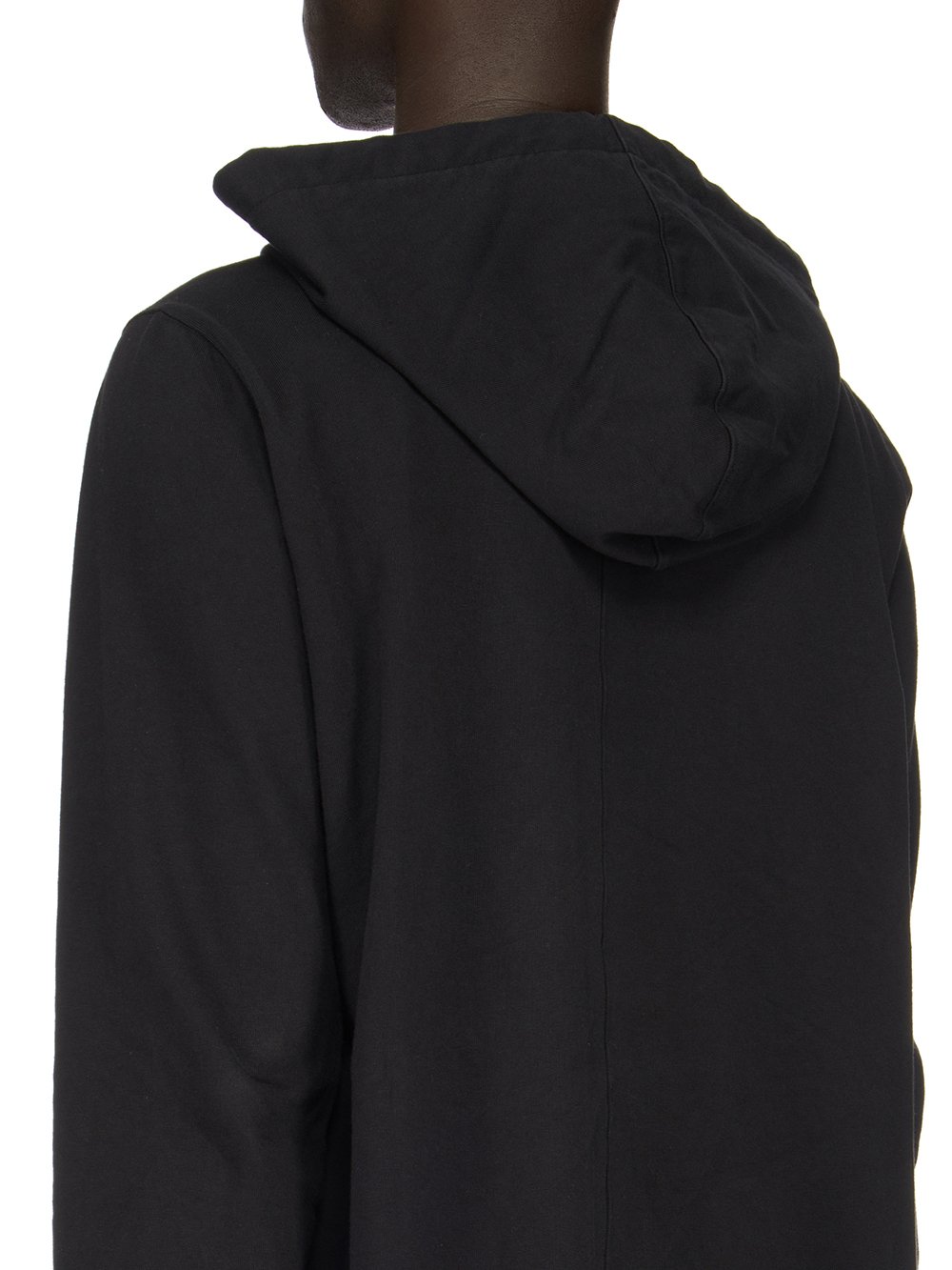 DRKSHDW FW23 LUXOR PULLOVER HOODIE IN BLACK COMPACT HEAVY COTTON JERSEY