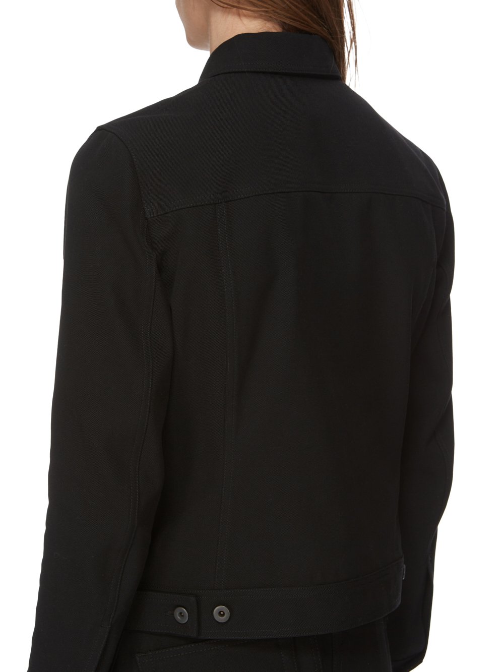 RICK OWENS FW23 LUXOR TRUCKER JKT IN BLACK COTTON DRILL