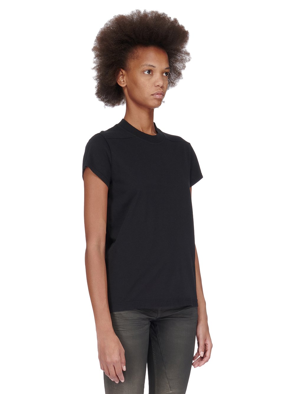 DRKSHDW FW23 LUXOR SMALL LEVEL T IN BLACK MEDIUM WEIGHT COTTON JERSEY