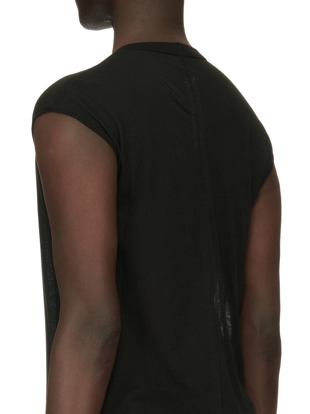 RICK OWENS FW23 LUXOR DYLAN T IN  BLACK UNSTABLE COTTON