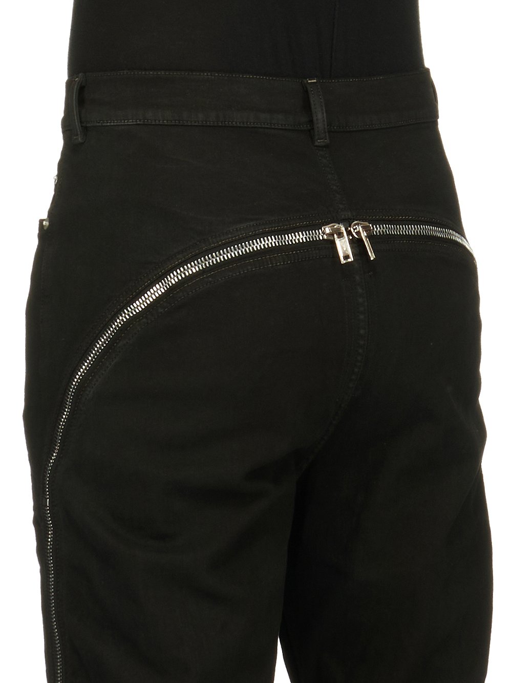 DRKSHDW FW23 LUXOR BOLAN BANANA IN BLACKETY BLACK STRETCH DENIM 