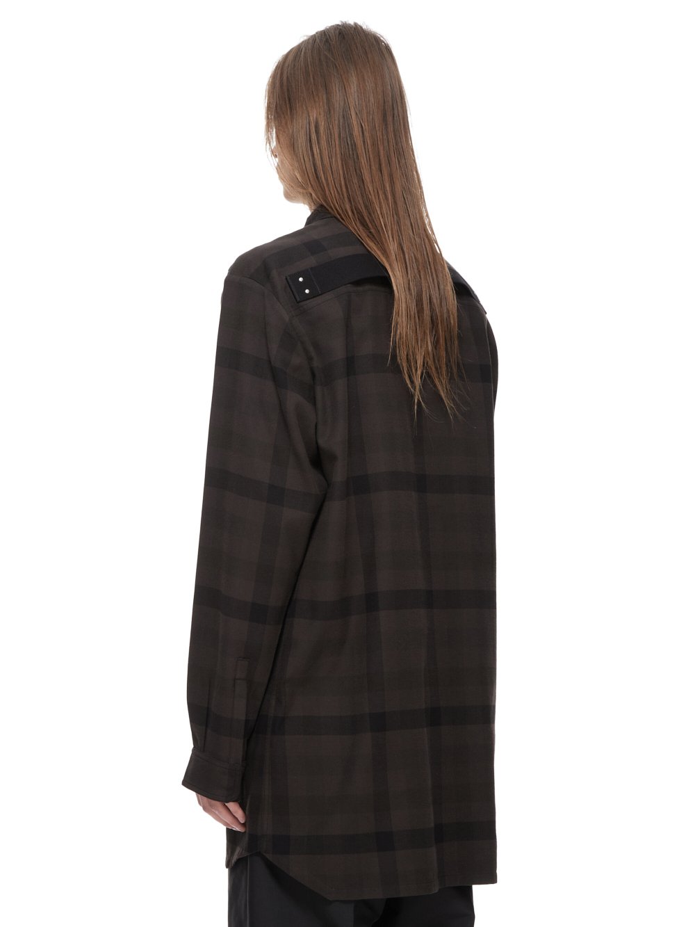 RICK OWENS FW23 LUXOR JUMBO FOGPOCKET OUTERSHIRT IN COTTON PLAID