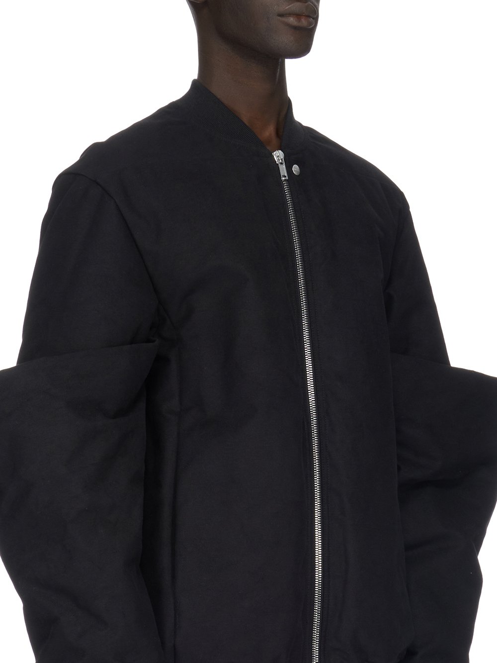 RICK OWENS FW23 LUXOR EASY GAUNTLET BOMBER IN BLACK HEAVY MOLESKIN