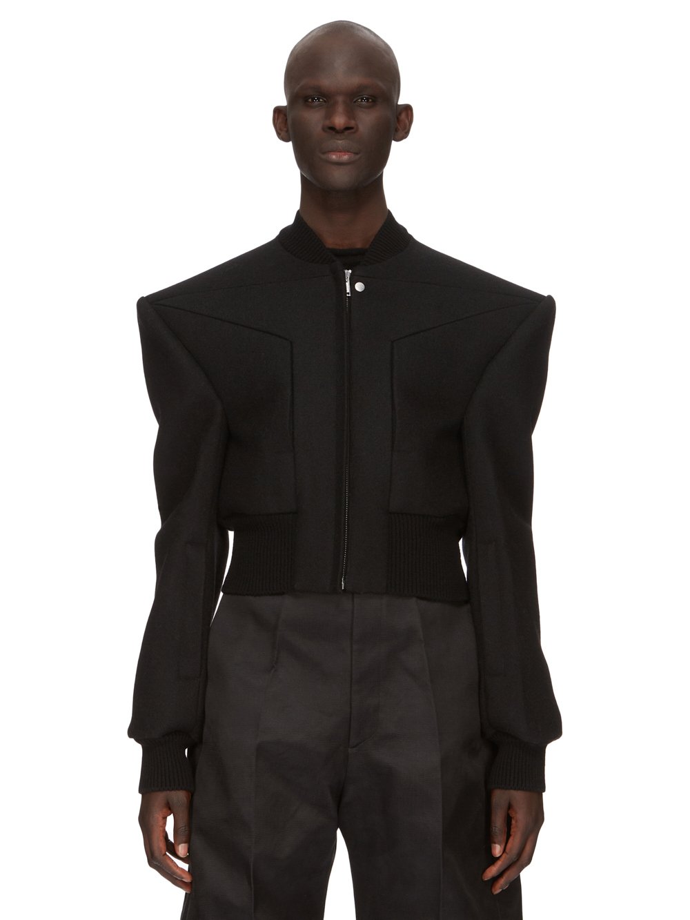 RICK OWENS FW23 LUXOR RUNWAY EDFU FLIGHT IN BLACK FELTED WOOL