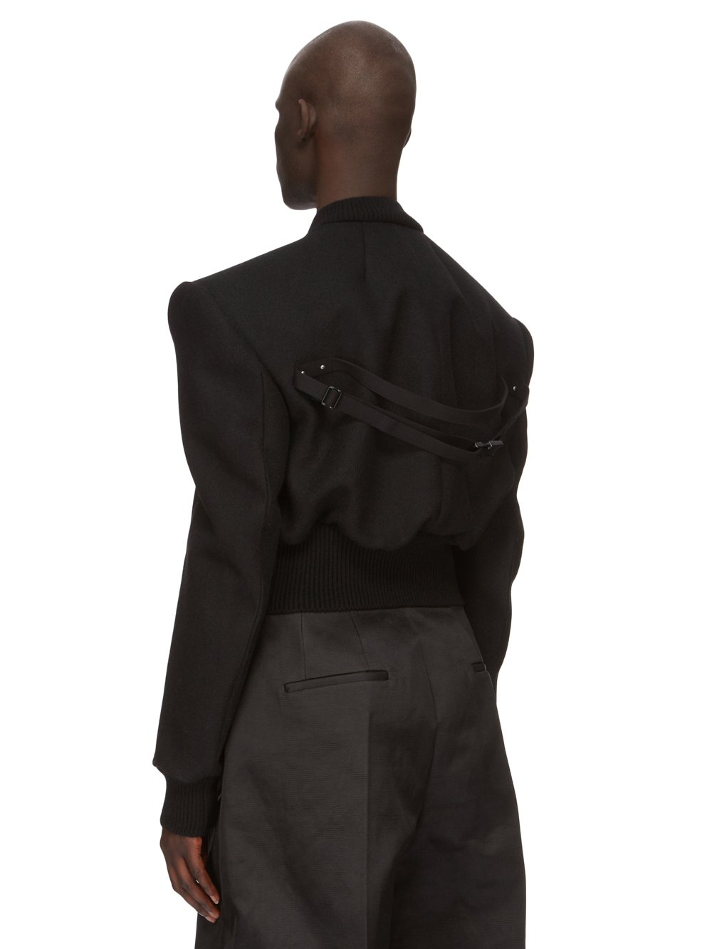 RICK OWENS FW23 LUXOR RUNWAY EDFU FLIGHT IN BLACK FELTED WOOL