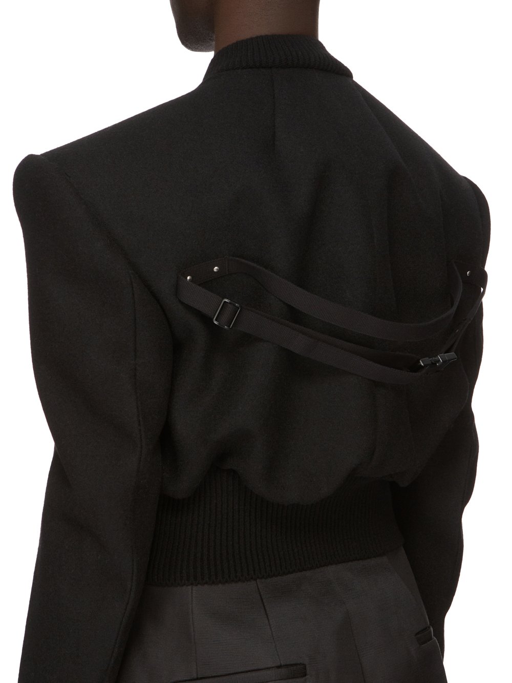 RICK OWENS FW23 LUXOR RUNWAY EDFU FLIGHT IN BLACK FELTED WOOL