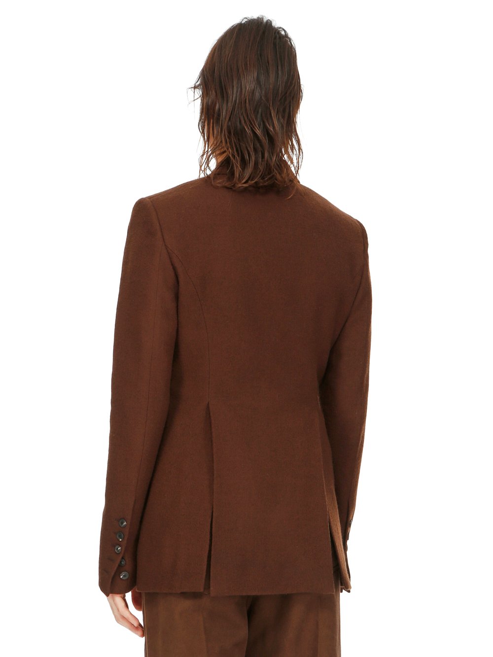 RICK OWENS FW23 LUXOR SOFT SOFT BLAZER IN BROWN SOFT WOOL FLANNEL