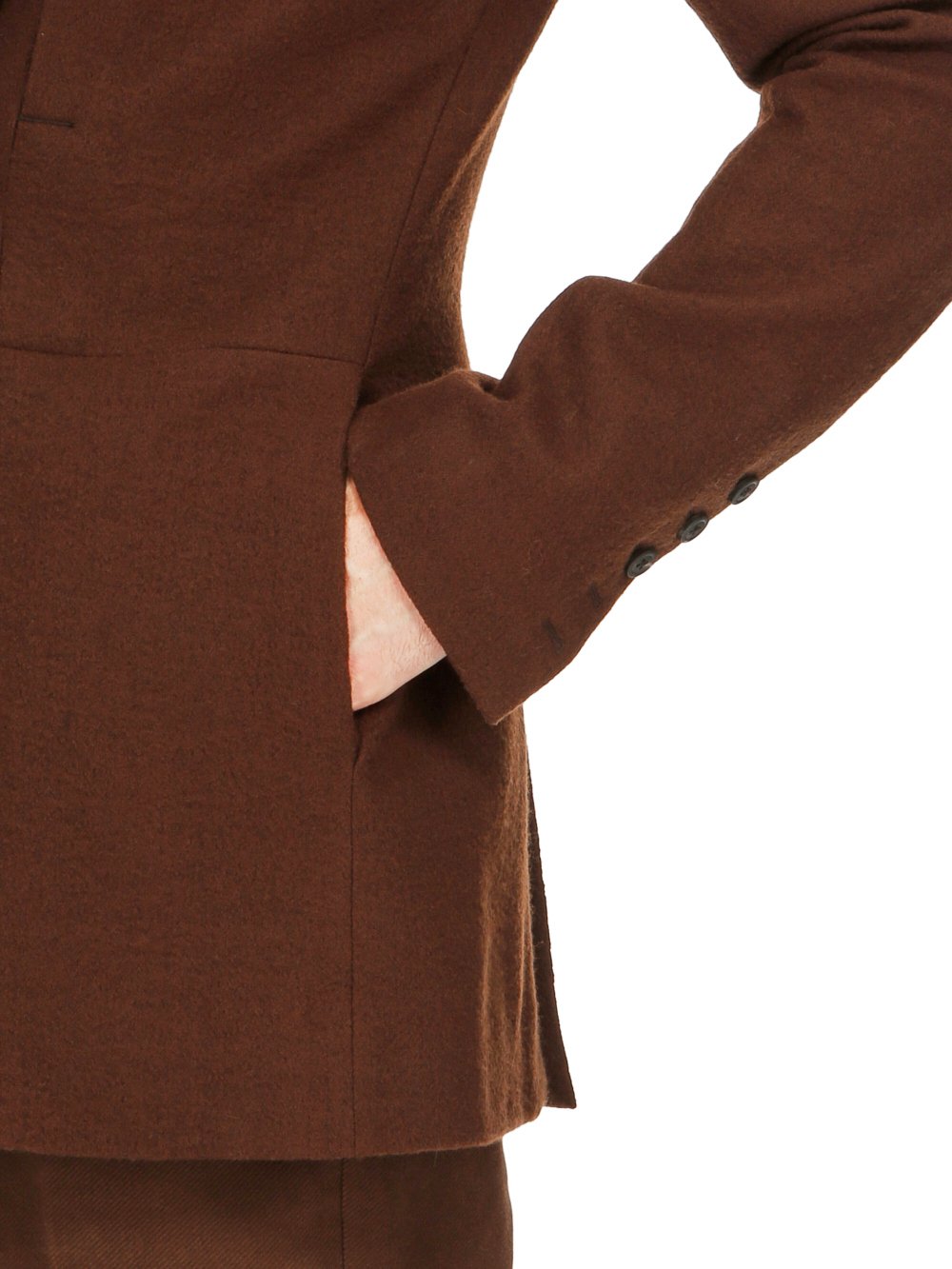 RICK OWENS FW23 LUXOR SOFT SOFT BLAZER IN BROWN SOFT WOOL FLANNEL