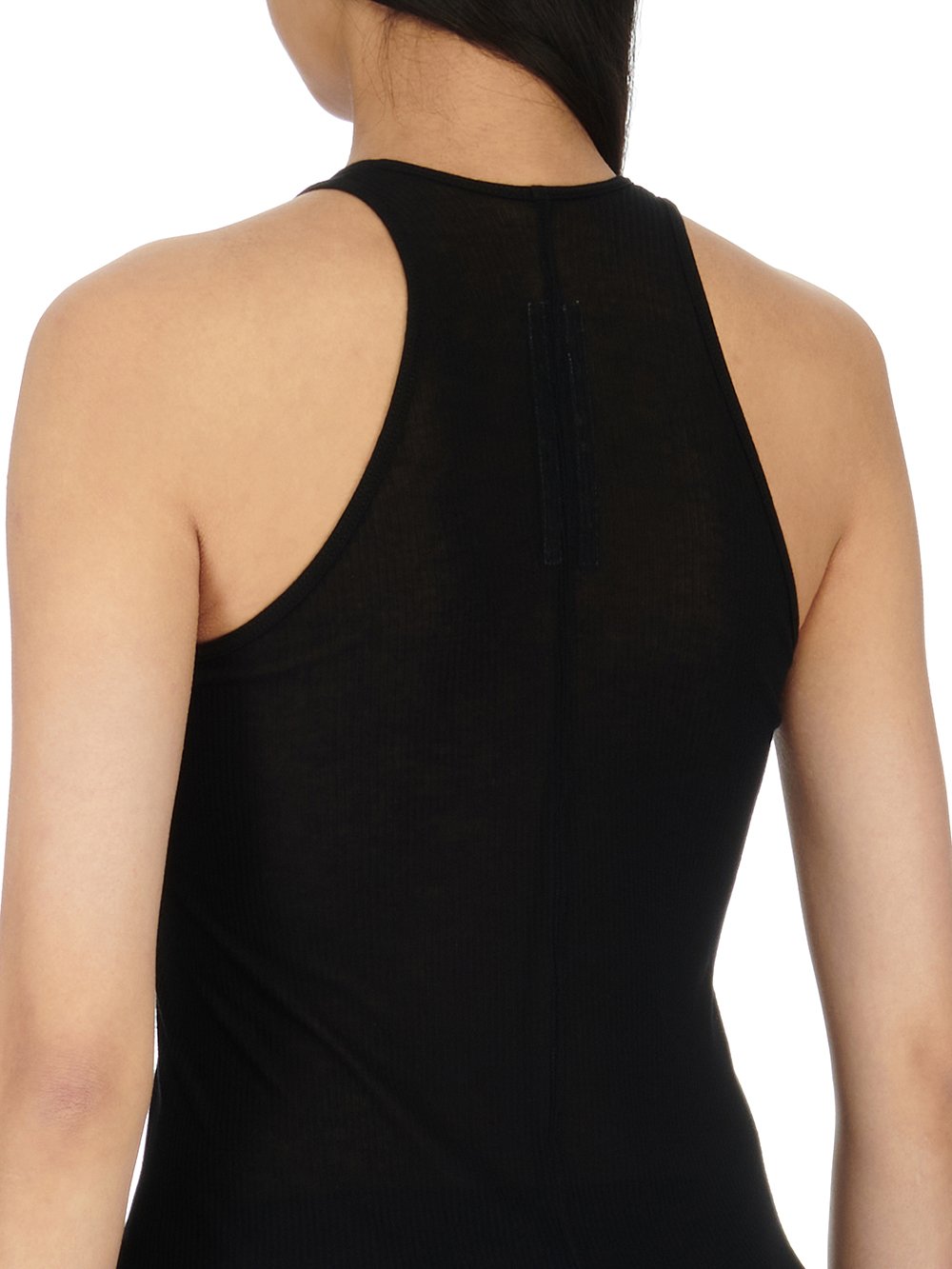 RICK OWENS FW23 LUXOR RUNWAY BASIC RIB TANK IN VISCOSE SILK RIB JERSEY