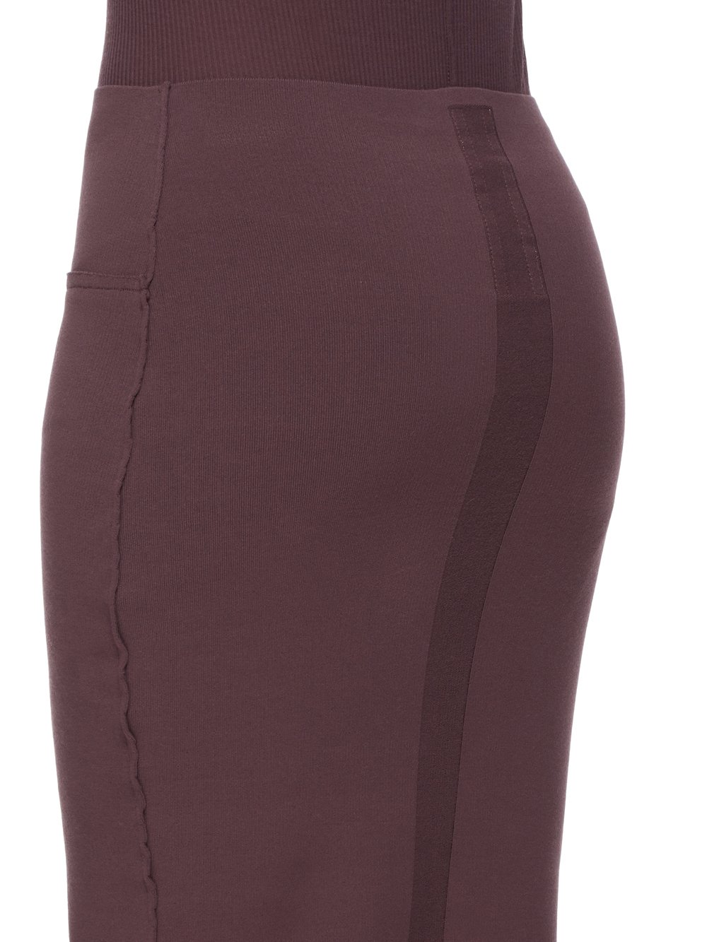 RICK OWENS FW23 LUXOR THERESA SKIRT IN AMETHYST STRETCH VISCOSE KNIT