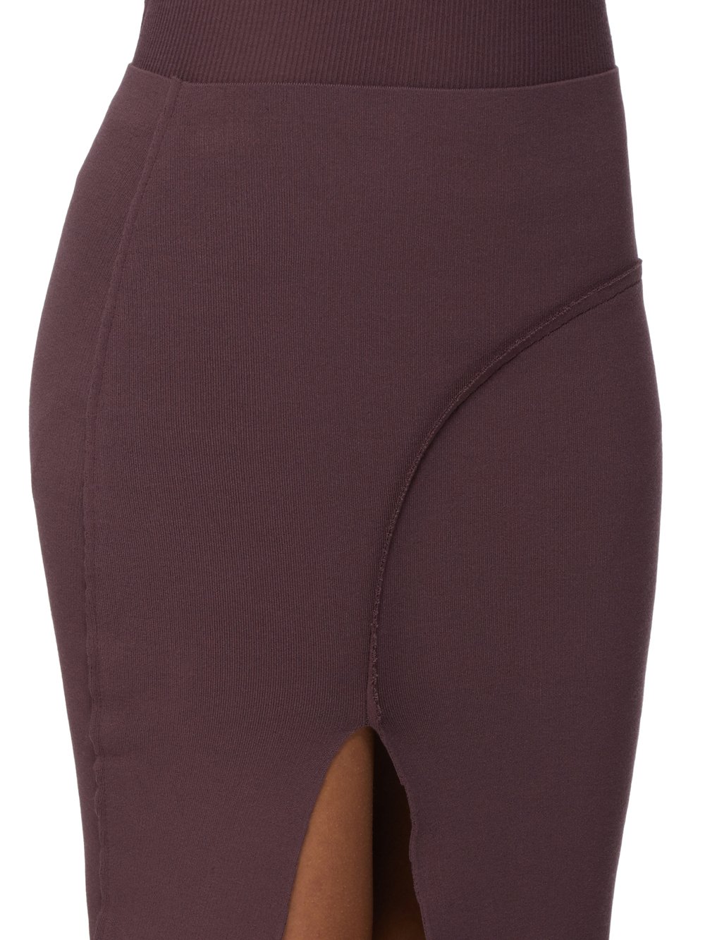 RICK OWENS FW23 LUXOR THERESA SKIRT IN AMETHYST STRETCH VISCOSE KNIT