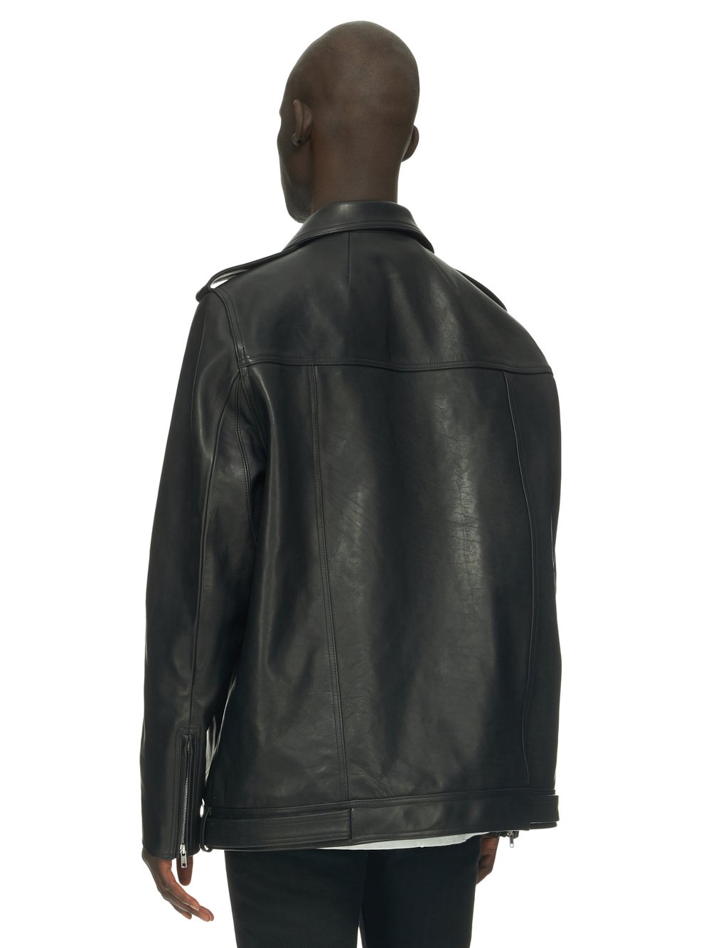 DRKSHDW FW23 LUXOR JUMBO LUKE STOOGES IN BLACK HORSE LEATHER