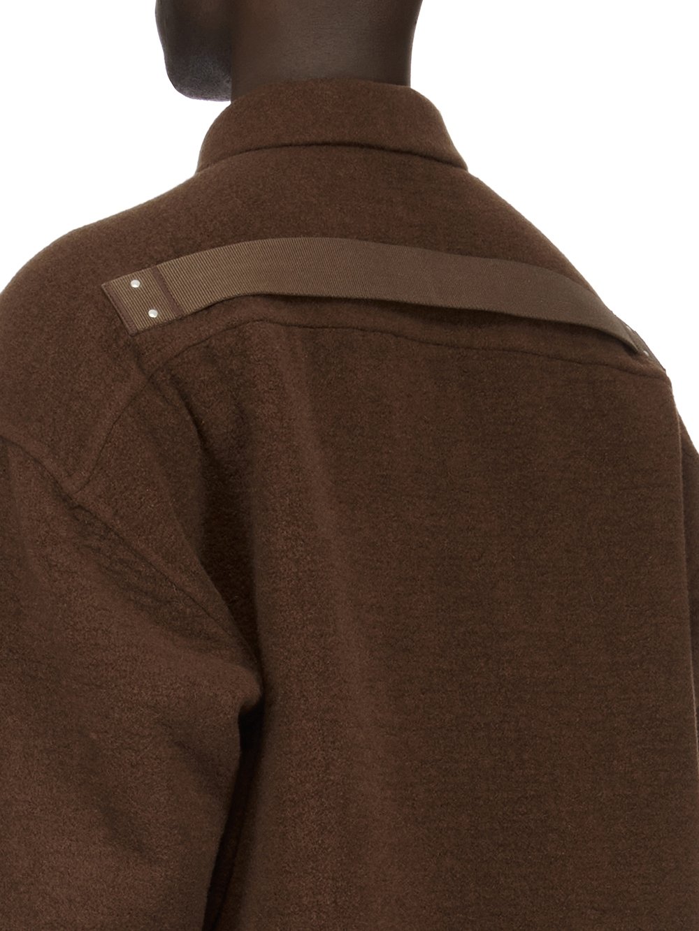 RICK OWENS FW23 LUXOR OVERSIZED OUTERSHIRT IN BROWN DOUBLE CASHMERE