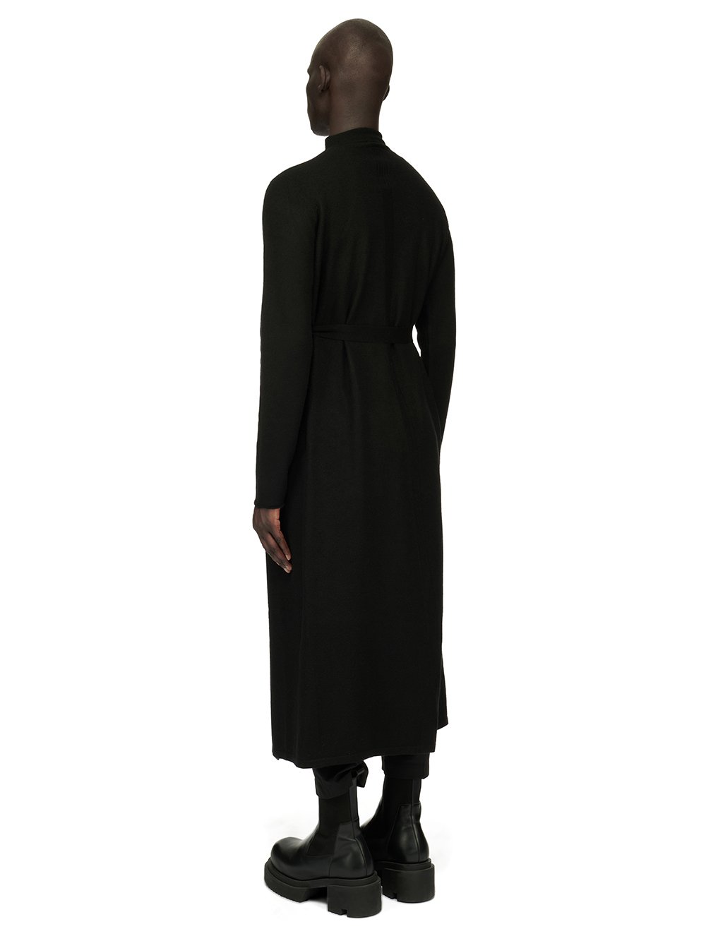 RICK OWENS FOREVER BATHROBE IN BLACK BOILED CASHMERE