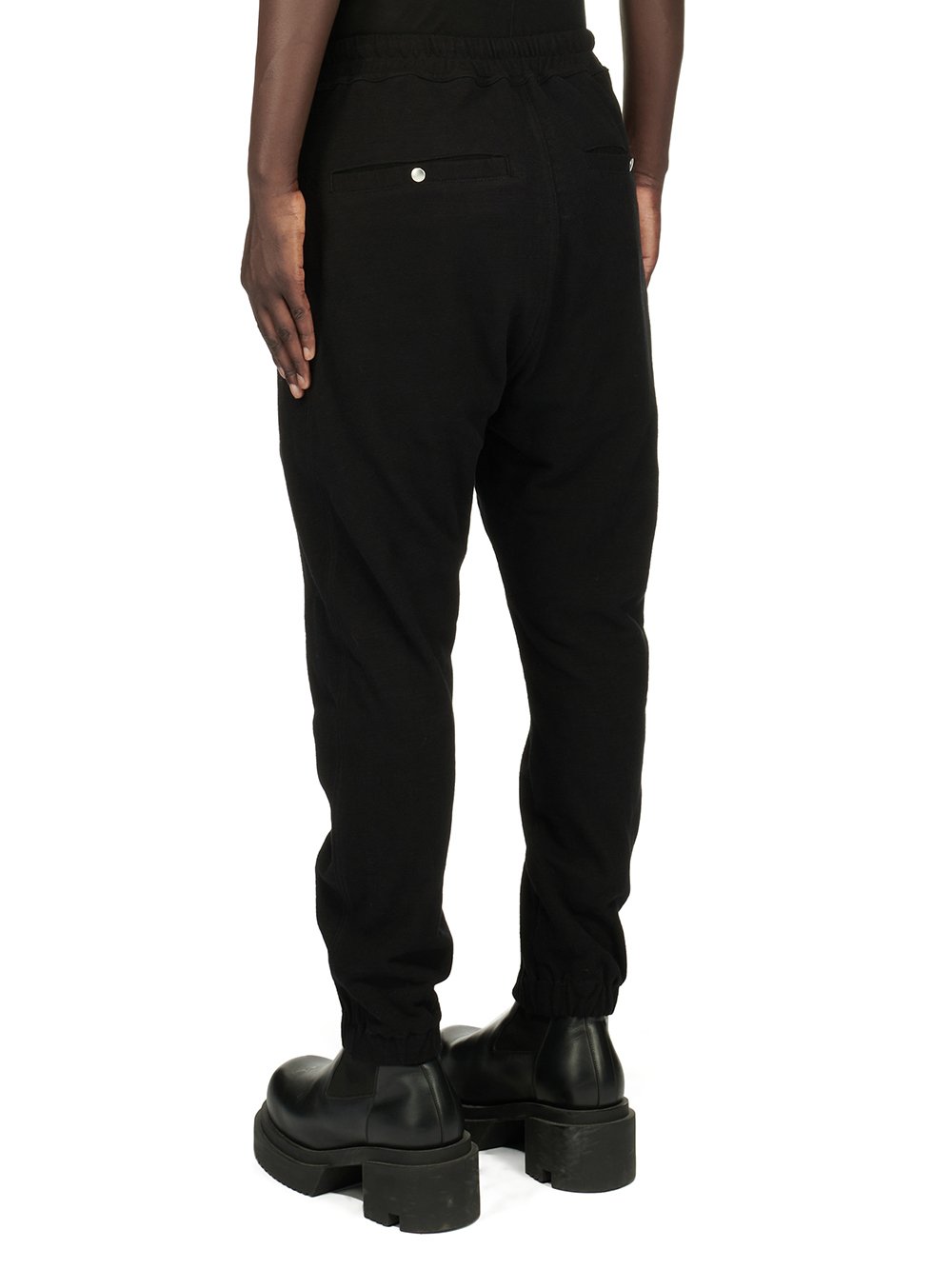 RICK OWENS FW23 LUXOR TECUATL TRACK PANT IN  BLACK BIGARZATO JERSEY 