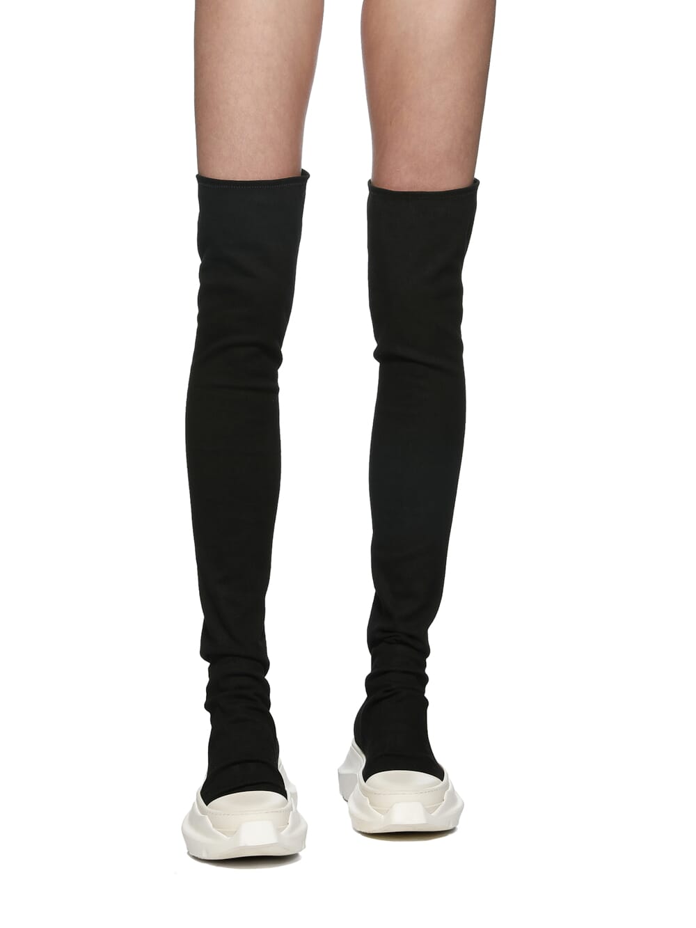 DRKSHDW FW23 LUXOR ABSTRACT STOCKINGS IN BLACKETY BLACK STRETCH DENIM