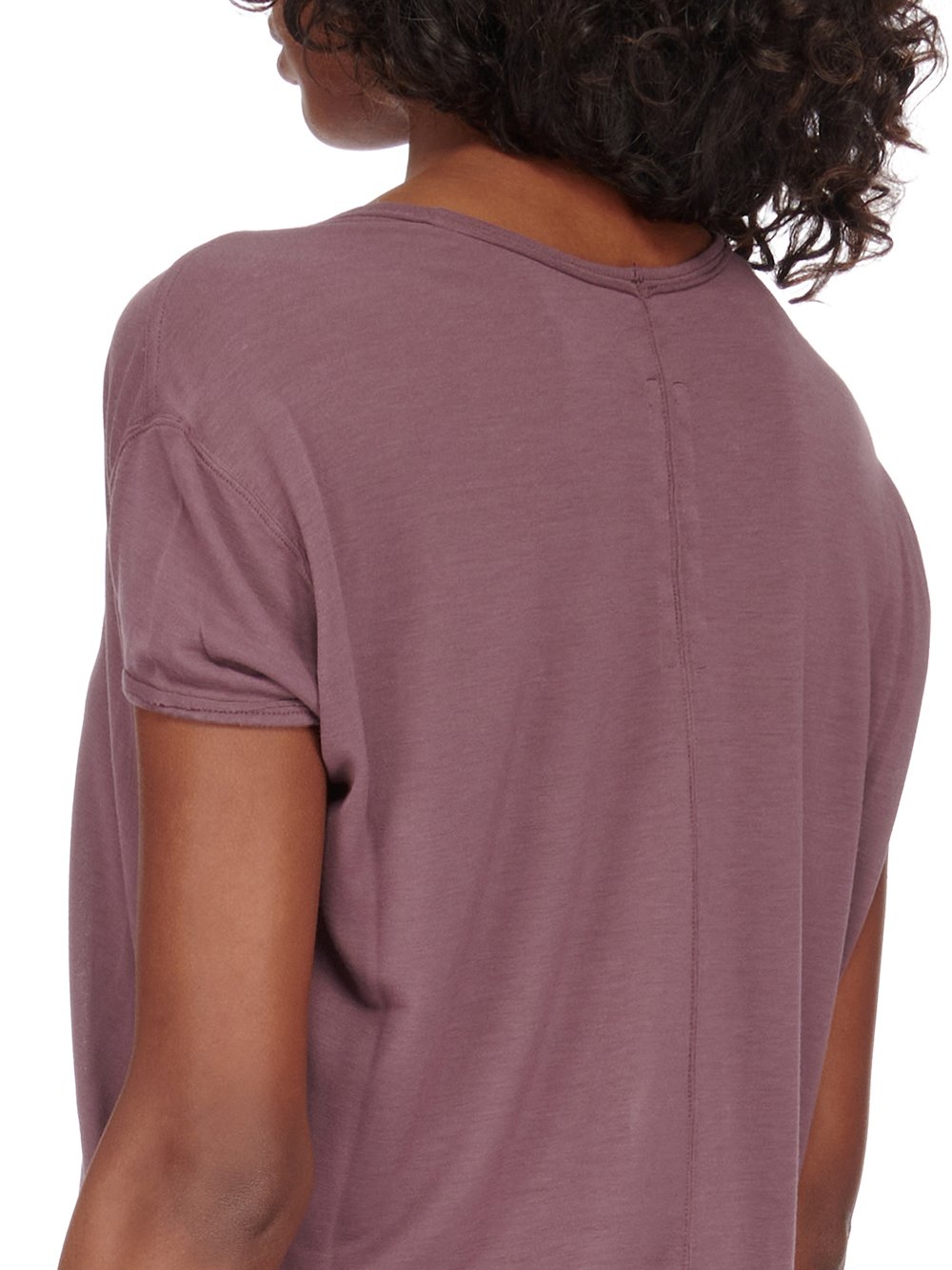 RICK OWENS FW23 LUXOR HIKED T IN AMETHYST PURPLE VISCOSE SILK JERSEY