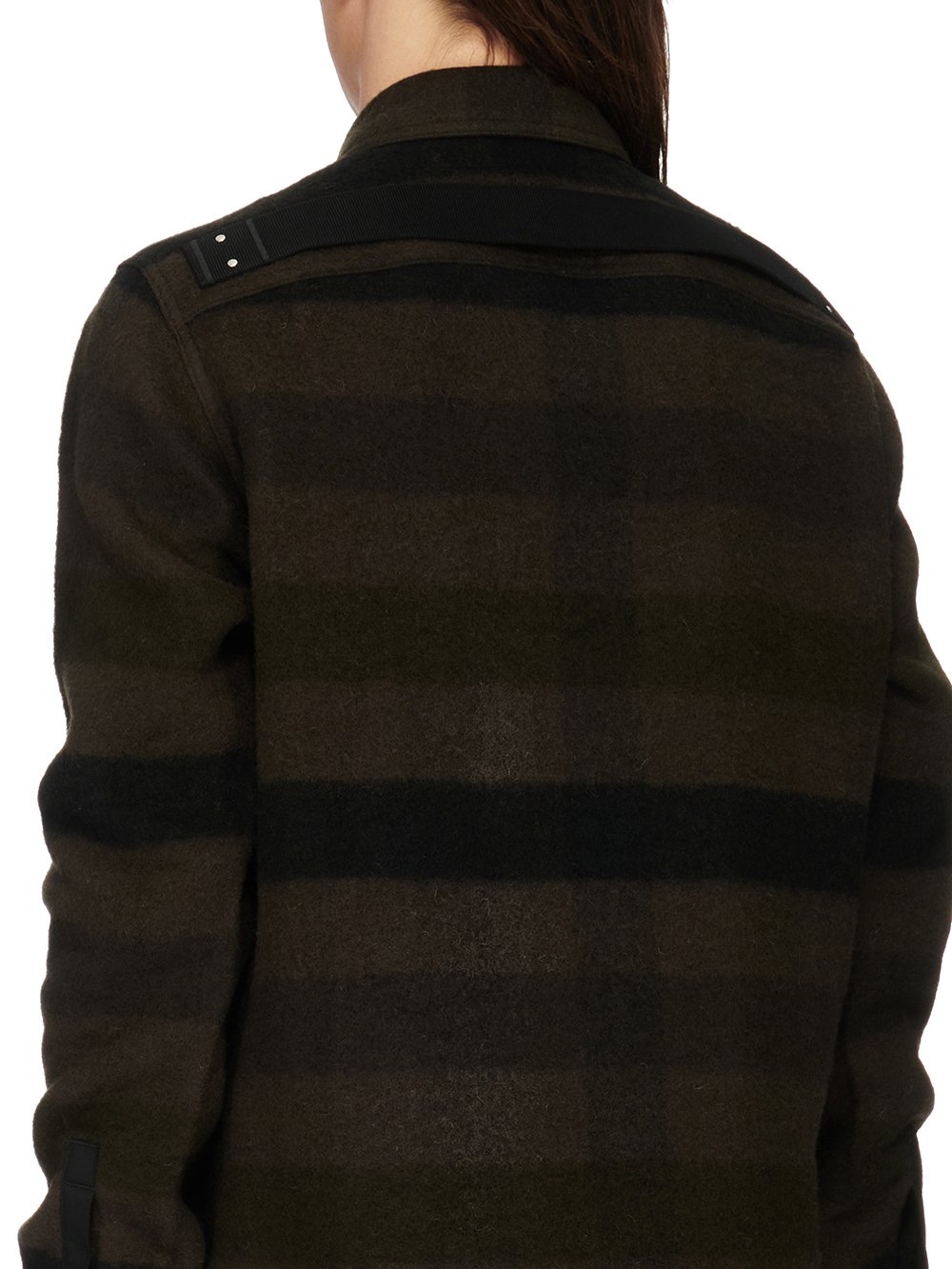 RICK OWENS FW23 LUXOR OUTERSHIRT IN BOILED WOOL PLAID