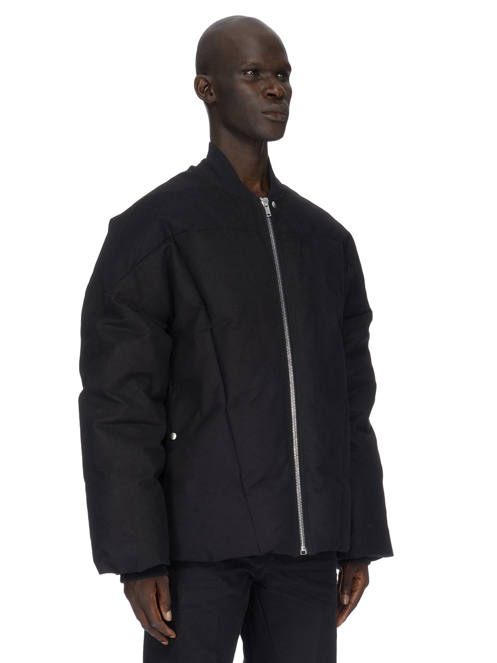 RICK OWENS FW23 LUXOR FLIGHT JKT IN BLACK HEAVY MOLESKIN