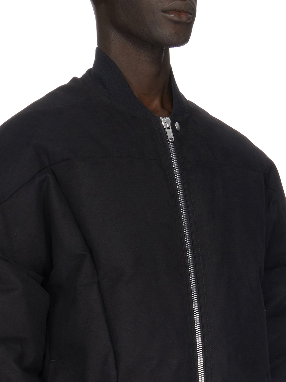 RICK OWENS FW23 LUXOR FLIGHT JKT IN BLACK HEAVY MOLESKIN