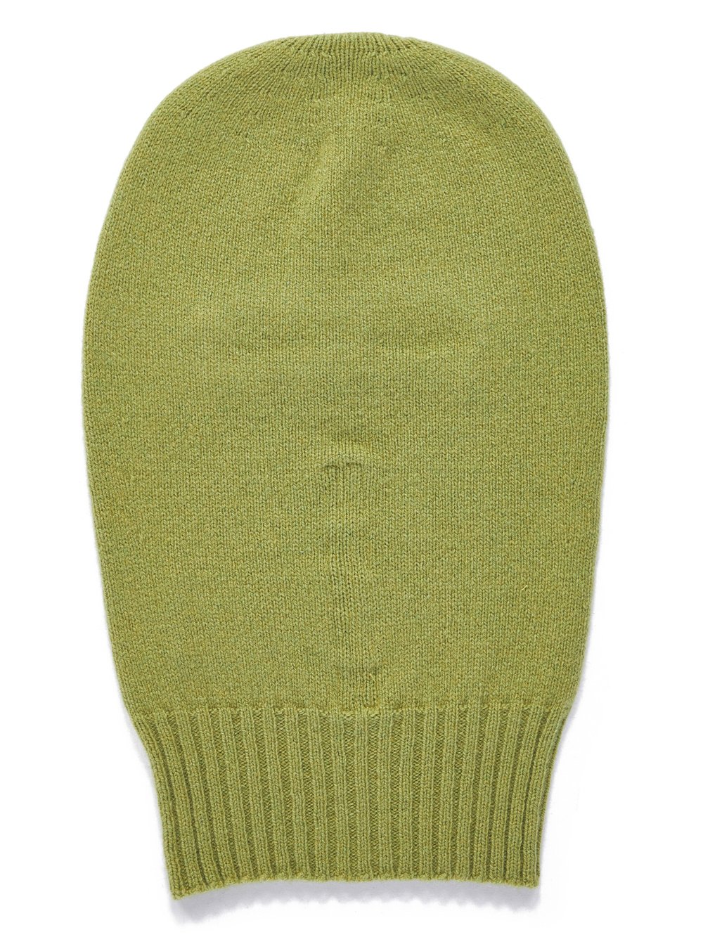 RICK OWENS FW23 LUXOR GIMP BALACLAVA IN ACID YELLOW RECYCLED CASHMERE KNIT