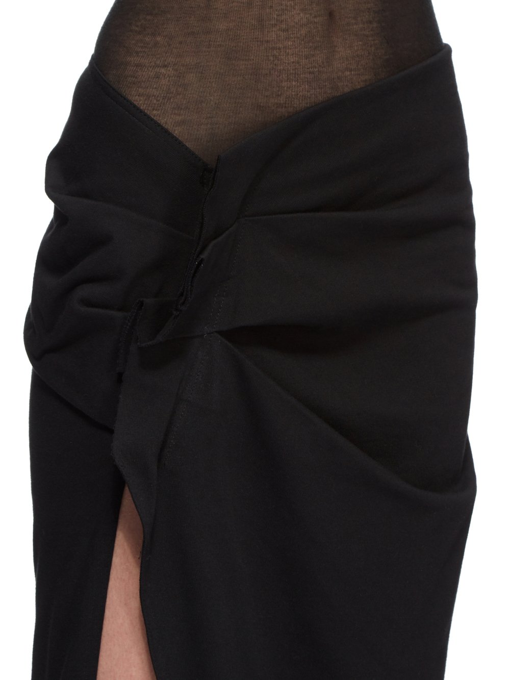 DRKSHDW FW23 LUXOR EDFU SKIRT LONG IN BLACK COMPACT HEAVY COTTON JERSEY