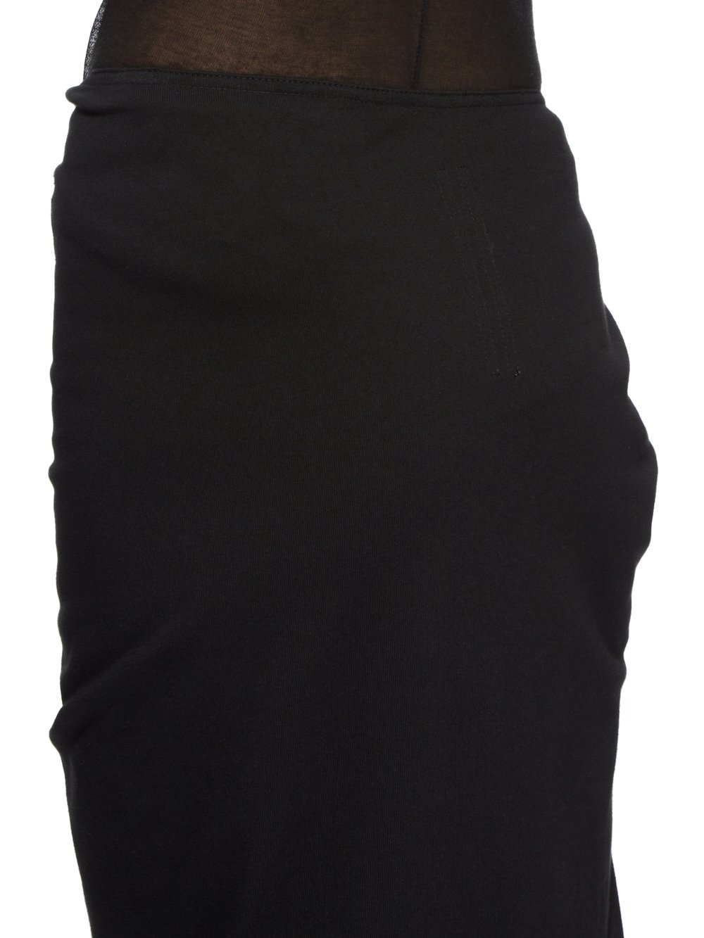 DRKSHDW FW23 LUXOR EDFU SKIRT LONG IN BLACK COMPACT HEAVY COTTON JERSEY