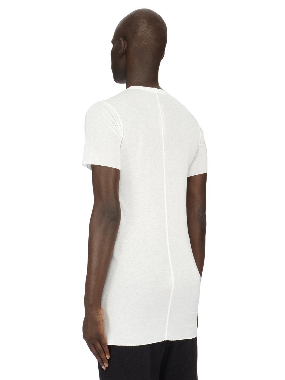 RICK OWENS FW23 LUXOR BASIC SS T IN MILK WHITE VISCOSE SILK JERSEY