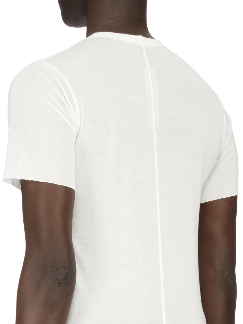 RICK OWENS FW23 LUXOR BASIC SS T IN MILK WHITE VISCOSE SILK JERSEY