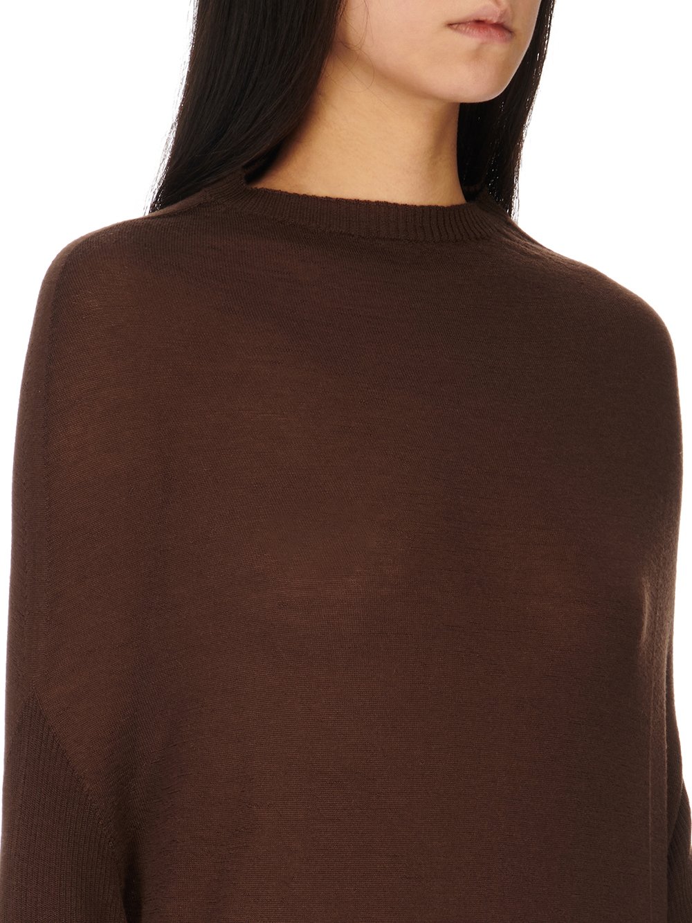 RICK OWENS FW23 LUXOR CRATER KNIT IN BROWN LIGHTWEIGHT RASATO KNIT