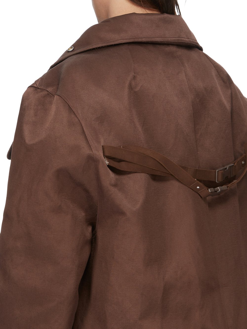 RICK OWENS FW23 LUXOR RUNWAY LUXOR CABAN IN BROWN COTTON SILK DUCHESSE