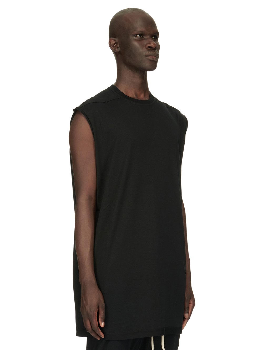 CHAMPION X RICK OWENS TARP T IN BLACK MEDIUM WEIGHT COTTON JERSEY 