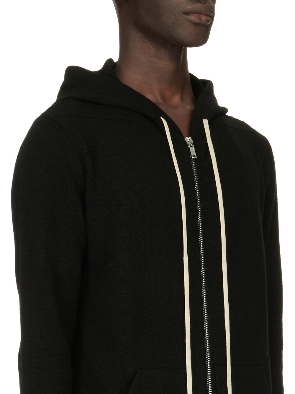 RICK OWENS FW23 LUXOR ZIPPED HOODIE IN RECYCLED CASHMERE KNIT